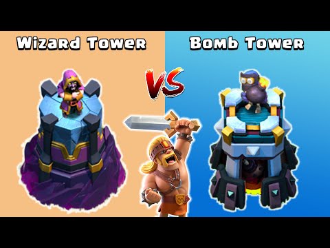 Wizard Tower vs Bomb Tower vs Super Barbarian – Clash of Clans