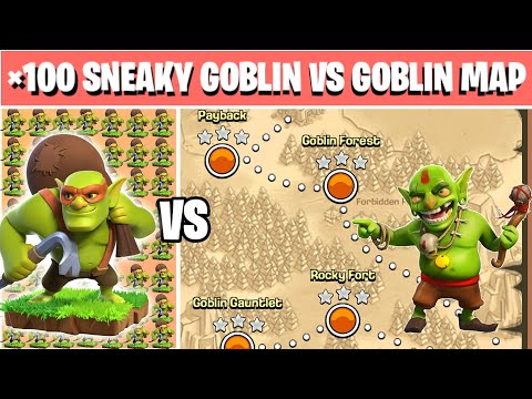 ×100 Sneaky Goblins Vs Goblin Map | Clash of clans