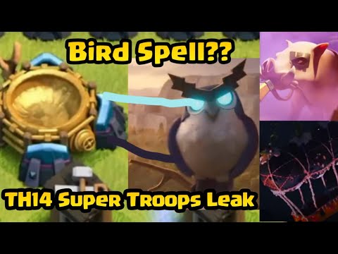 Clash of Clans New Bird Spell | th14 Leakes | Super Hog rider and super balloon