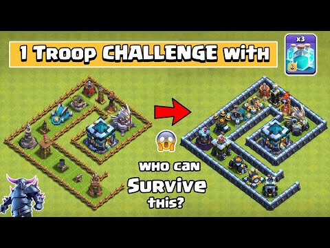 1 Troop Challenge with Clone Spell and Rage Spell | Clash of Clans