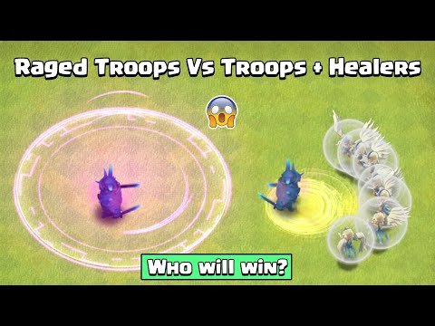Raged Troops vs Troops w/ Healers | Clash of Clans – Rage vs Heal