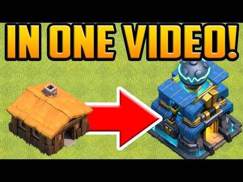 GEM TO MAX! Town Hall 1 to 12 in ONE VIDEO! Clash of Clans Gem Spree