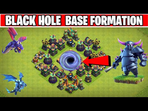 BLACK HOLE Impossible Base Formation | Defense Formation Vs Troops | Clash of clans